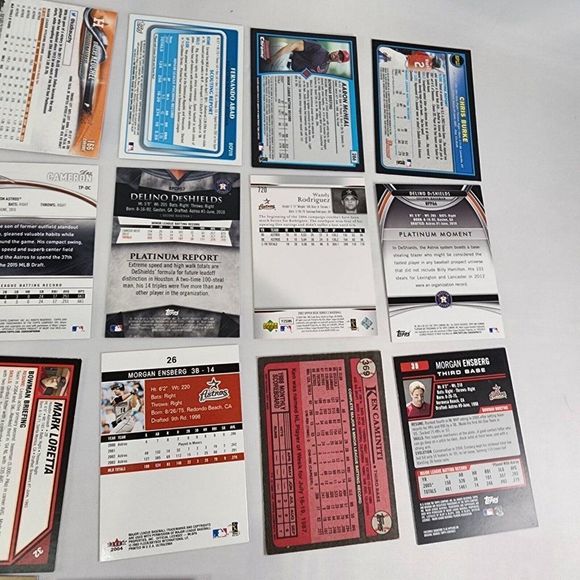 Huston Astro Team MLB 28 Auto Baseball Card Lot Topps Fleer RC's NM Raw Mixed yr - Picture 11 of 13